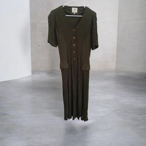 Elegant Olive Green Midi Dress